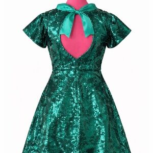 NWT Emerald Sequin Bow-Back Mini Dress | Francesca’s | Size S